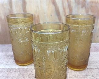 Vintage amber juice glasses