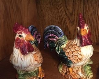 Ceramic roosters