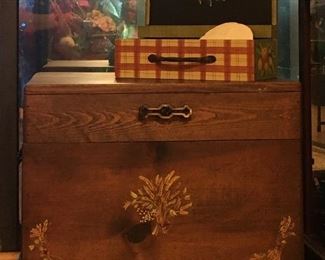 Hand painted wood chest; decorative box (top)