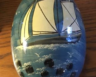 Ceramic hand painted egg