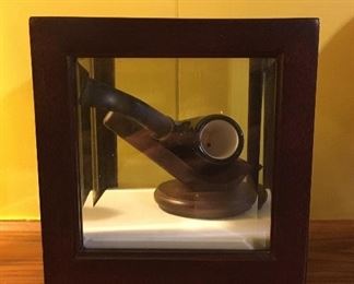 Masonic pipe in display case