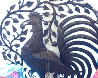 Tin rooster wall art