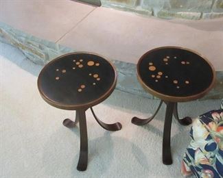 Rare pair Edward Wormley "Constellation" side tables