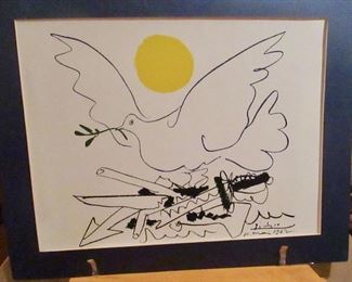 Picasso stone signed color litho: "Dove of Peace"