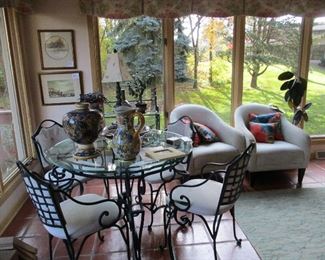high end wrought iron table and chairs