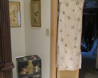 Chinese jewery box, framed robe sleeves, vintage sexy beaded dress