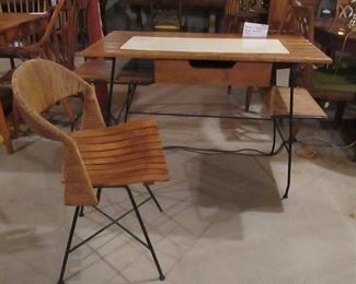 Arthur Umanoff: RARE swivel chair and desk