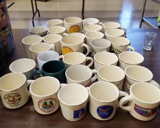 Various Mugs Including Vintage Scouts and Milk Glass