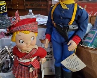 Campbell's Soup Girl and John Wayne Dolls