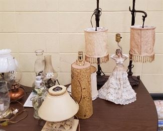 Large Selection of Vintage Lamps