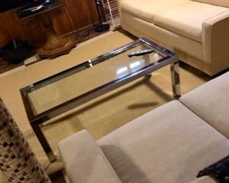 Sofas & chrome coffee table 