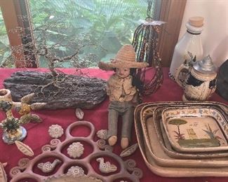 Selection of Mexican pottery and misc
