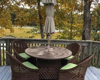 Pottery Barn all weather wicker with cushions and umbrella, only 3 years old!
Like new!