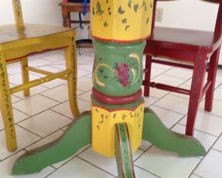 Hand painted pedestal of set