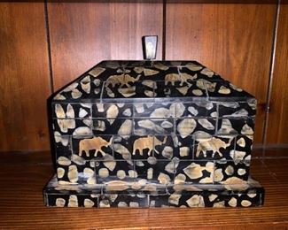Antique Elephant collage box