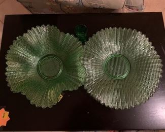 Green depression glass Rare