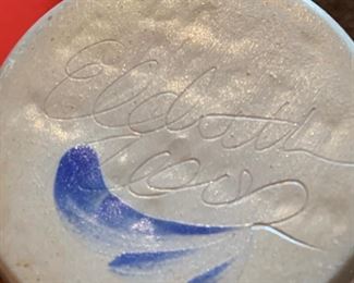 Heart Stoneware Planter Signed	 	
