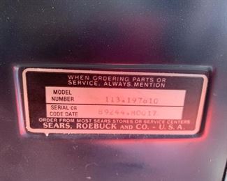 Craftsman 10in Radial Saw 113.197610	60x44x35in	HxWxD
