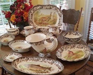 One picture featuring some of the many pieces of Spode China  Woodland  Series