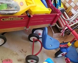 Childrens wagons and other riding toys