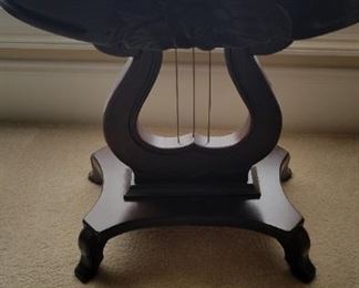 Vintage marble top harp table