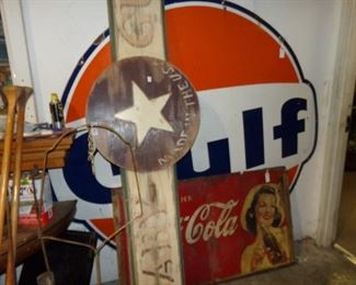 Various metal Signs - Gulf - Coka-Cola