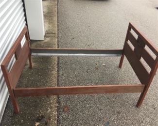 Child size bed made with Mahogany Wood. Side rails not pictured.