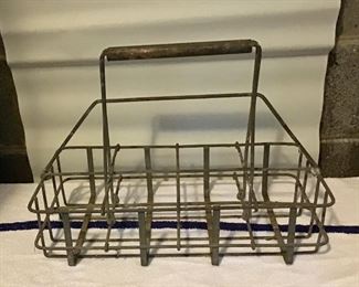Old Wire Dairy Carrier designed to hold 8 Quart Bottles.