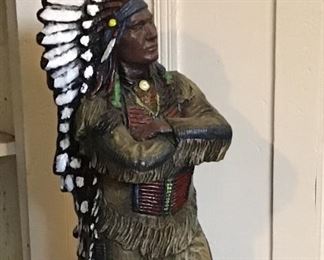 Cement Indian Chief about 3’ tall