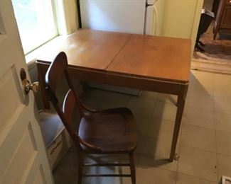 Vintage Solid Wood Kitchen Table with only 1 Original Chair.