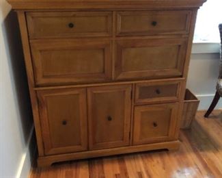 Ballard Designs Eastman Drop front secretary desk with storage cabinets & file drawers