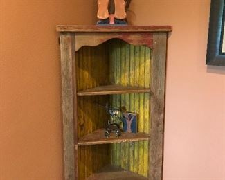 Rustic 4 shelf corner unit 