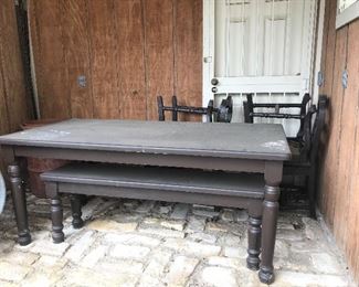 Farm table with bench 
