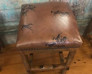 Great stools 4 with horse design 30” tall 