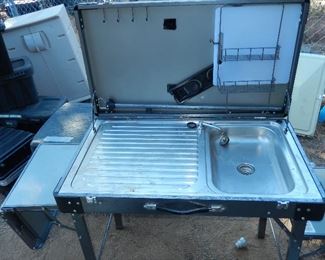 Camp kitchen, aluminum and stainless steel 