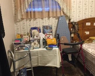 Walkers, lots of toiletries