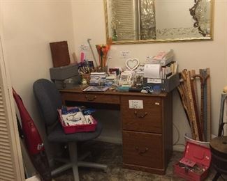 Desk/ chair, games and puzzles