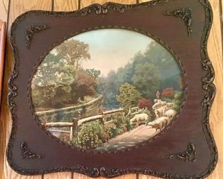 VERY NICE ANTIQUE FRAME & ART.