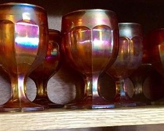 VERY NICE AMBER GLASS GOBLETS