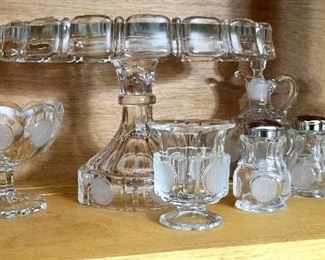 LARGE GROUPING OF FOSTORIA COIN GLASS. BE SURE TO NOTE THAT ALL THE GLASS IS IN SUPER PRISTINE CLEAN CONDITION.