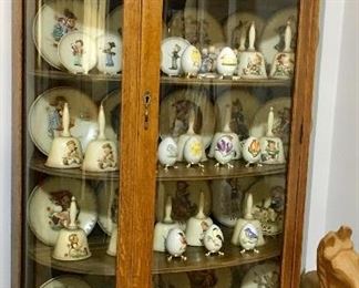CABINET FULL OF HUMMEL FIGURES & MORE