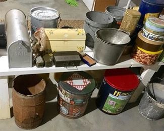 Vintage & Modern tin, minnow buckets, & more.