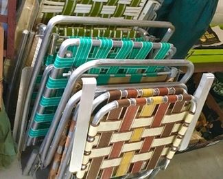 GOOD Vintage Aluminum lawn chairs in different colors