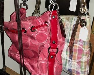PINK, & PLAID COACH PURSES
