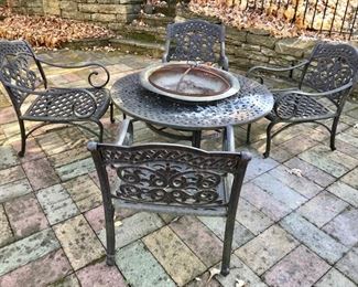 Table, chairs and Built in Fire Pit ...