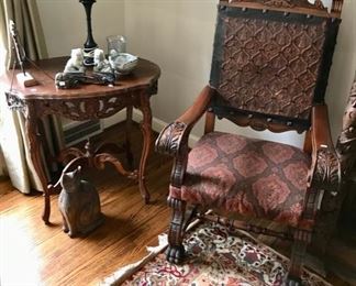 Jacobean Style Chair (Pair),Oriental Carpet, Cat Door Stop, and more...