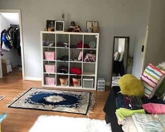Cubby System, Baskets, Ortiental Rug, Clothing, and more...