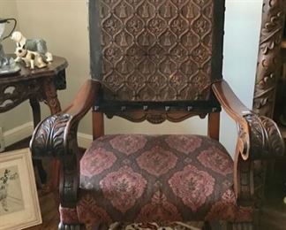 Pair of Carved Jacobean Style Chairs