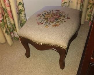 Needlepoint footstool