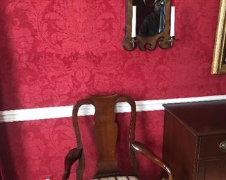 Pair Mahogany queen Anne chairs